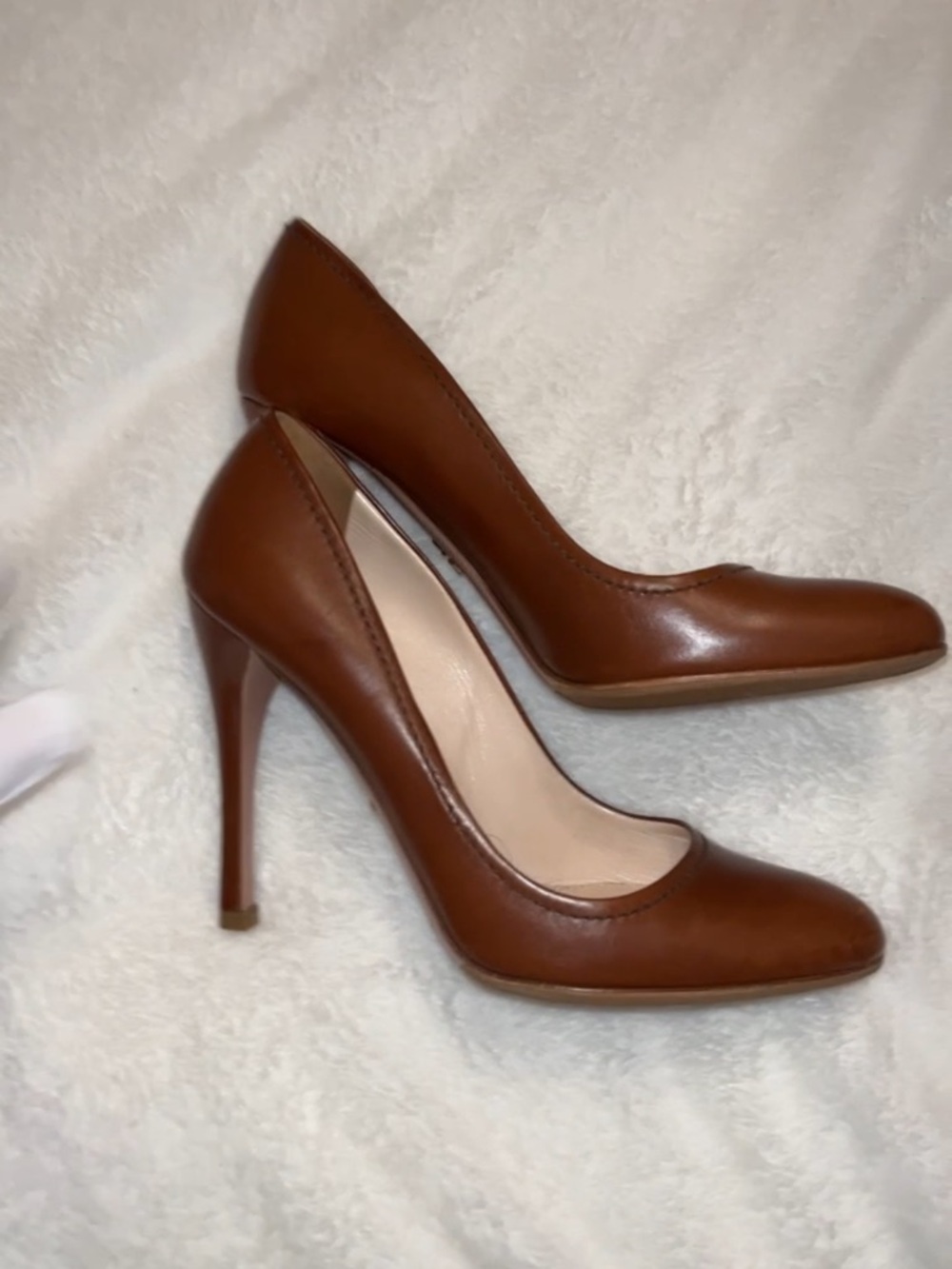 Prada Brown Leather Pointed-Toe Stiletto Pumps - Picture 8 of 14